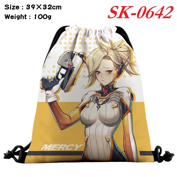 Overwatch Anime perimeter waterproof nylon full color bundle pocket 39x32cm SK-0642A