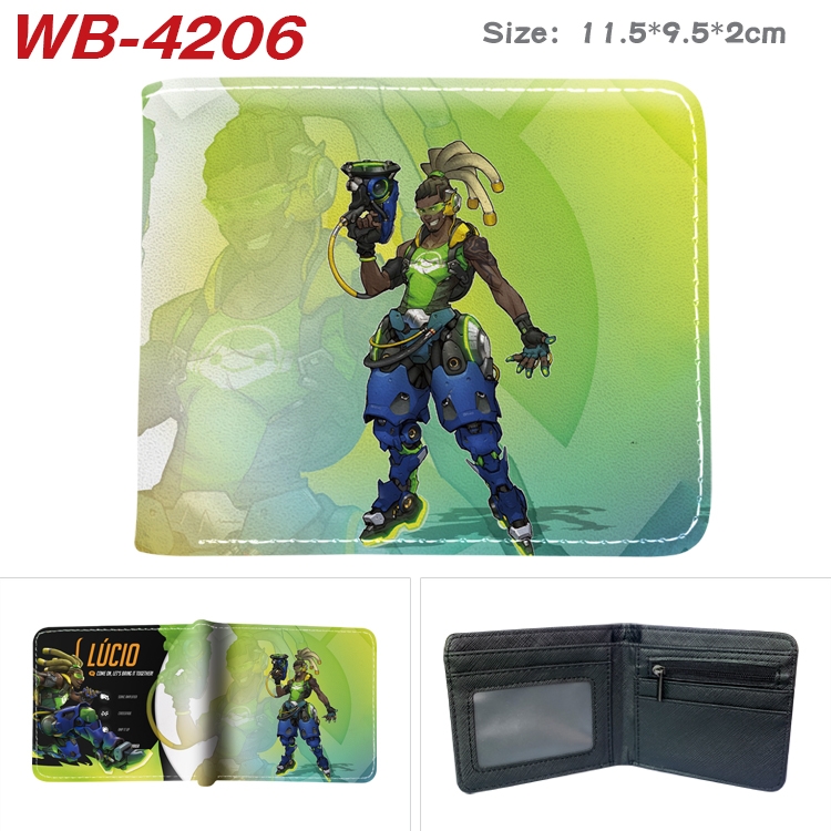 Overwatch Animation color PU leather folding wallet 11.5X9X2CM  WB-4206A