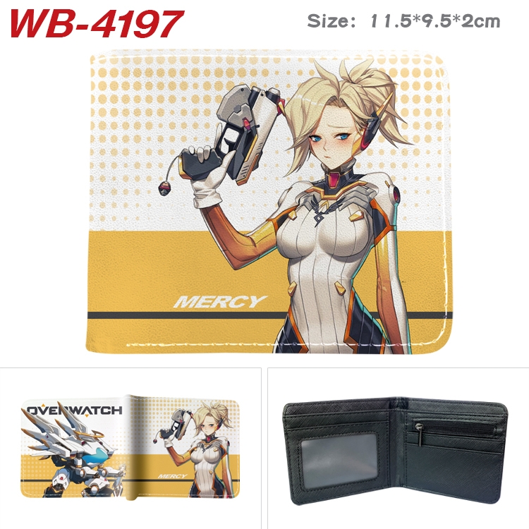 Overwatch Animation color PU leather folding wallet 11.5X9X2CM WB-4197A