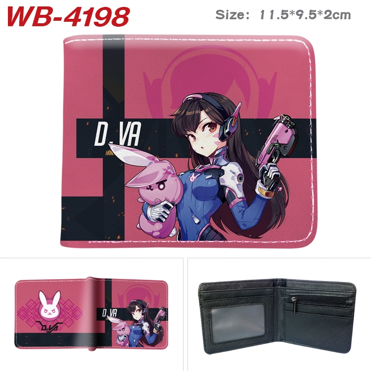 Overwatch Animation color PU leather folding wallet 11.5X9X2CM WB-4198A