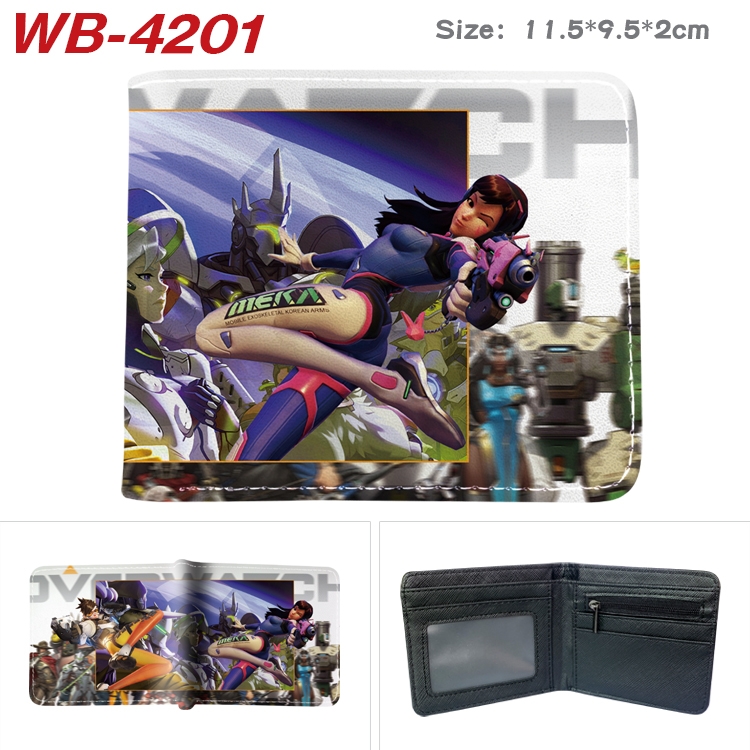 Overwatch Animation color PU leather folding wallet 11.5X9X2CM WB-4201A