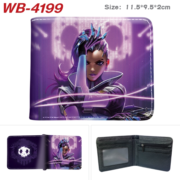 Overwatch Animation color PU leather folding wallet 11.5X9X2CM WB-4199A