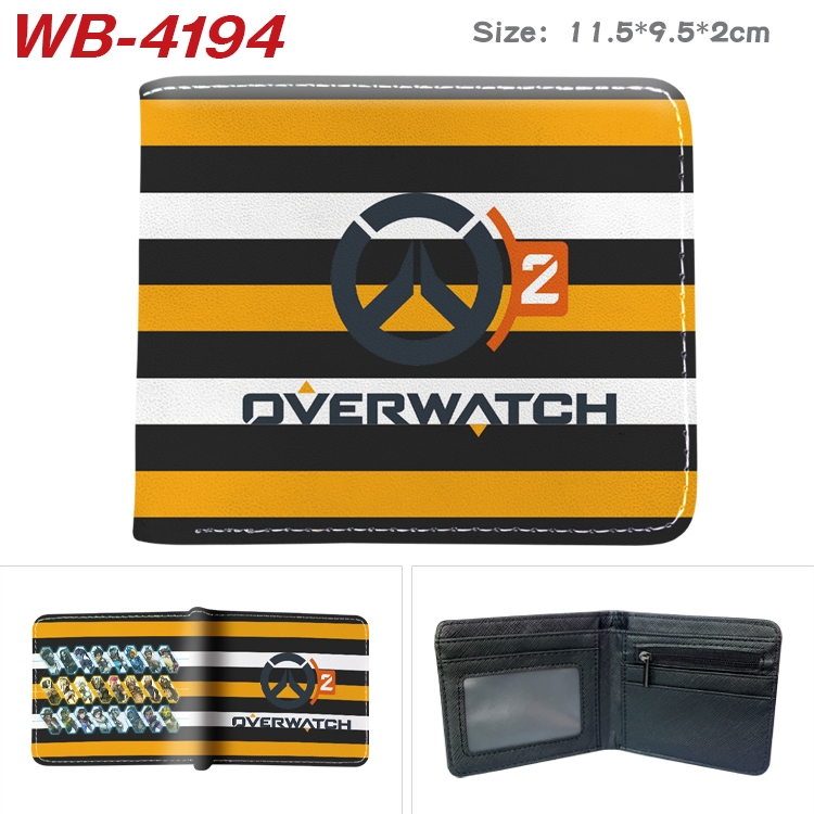 Overwatch Animation color PU leather folding wallet 11.5X9X2CM WB-4194A