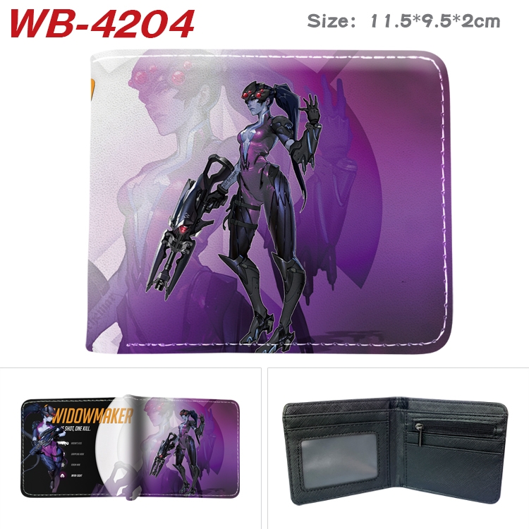Overwatch Animation color PU leather folding wallet 11.5X9X2CM WB-4204A