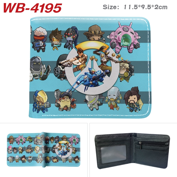 Overwatch Animation color PU leather folding wallet 11.5X9X2CM WB-4195A