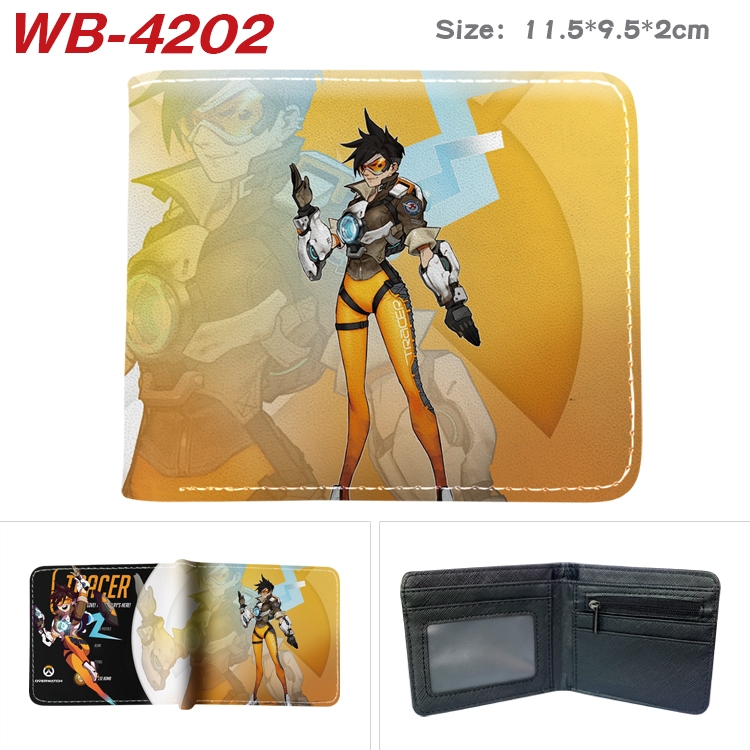 Overwatch Animation color PU leather folding wallet 11.5X9X2CM WB-4202A