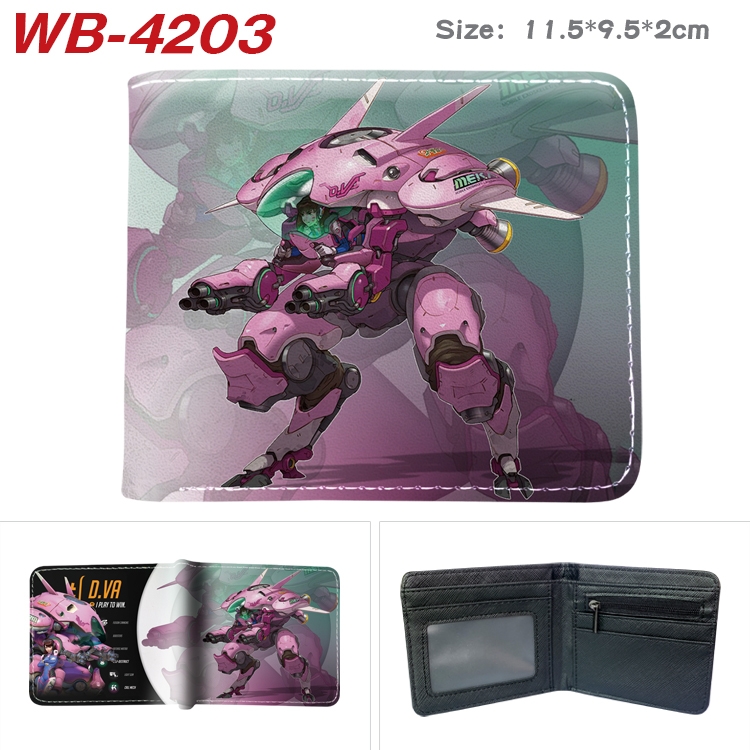 Overwatch Animation color PU leather folding wallet 11.5X9X2CM WB-4203A