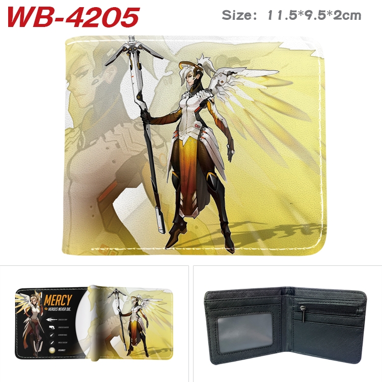 Overwatch Animation color PU leather folding wallet 11.5X9X2CM WB-4205A
