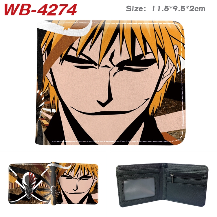 Bleach Animation color PU leather folding wallet 11.5X9X2CM WB-4274A