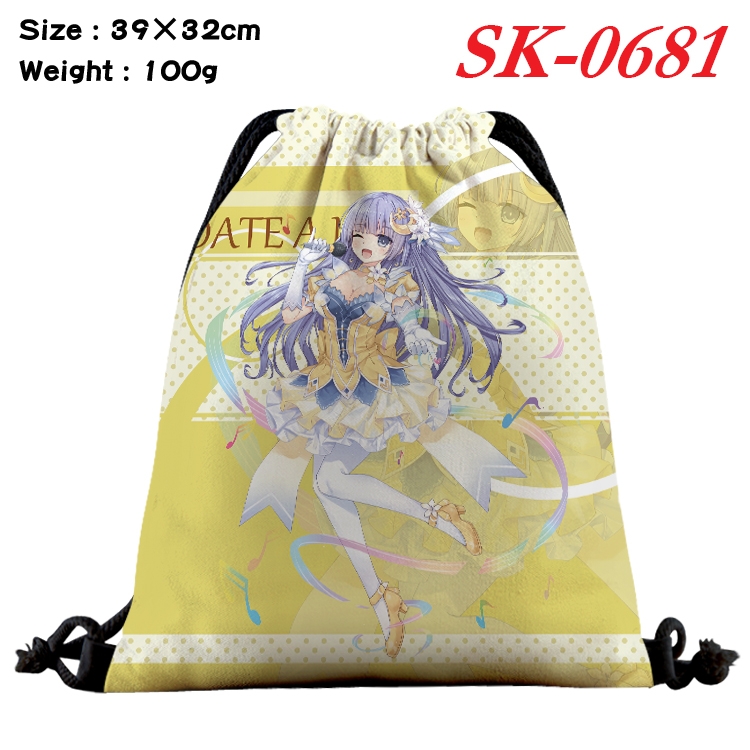 Date-A-Live Anime perimeter waterproof nylon full color bundle pocket 39x32cm SK-0681A