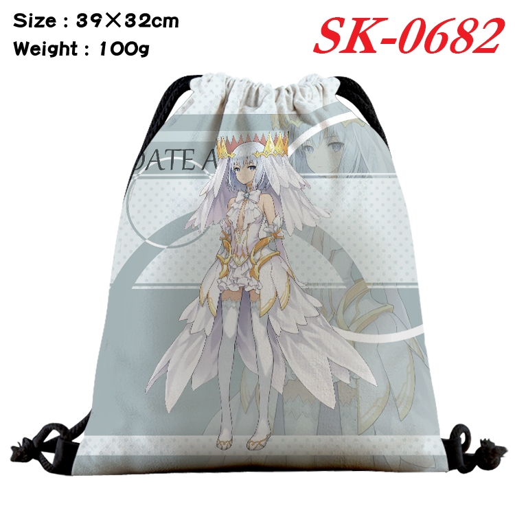 Date-A-Live Anime perimeter waterproof nylon full color bundle pocket 39x32cm  SK-0682A
