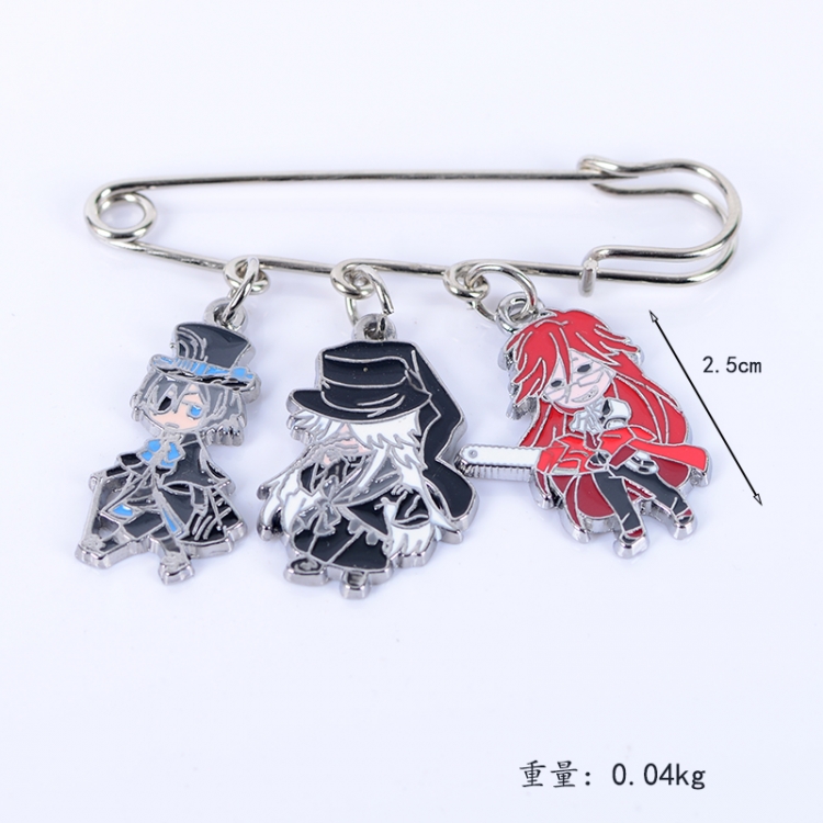 Kuroshitsuji Anime metal brooch bag accessories pants waist clip price for 5 pcs