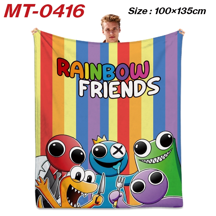 Rainbow friends Anime flannel blanket air conditioner quilt (double-sided printing) 100x135cm MT-0416