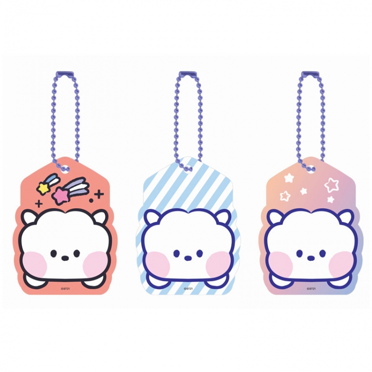 BTS Acrylic key ring bag pendant 5.5CM price for 5 pcs