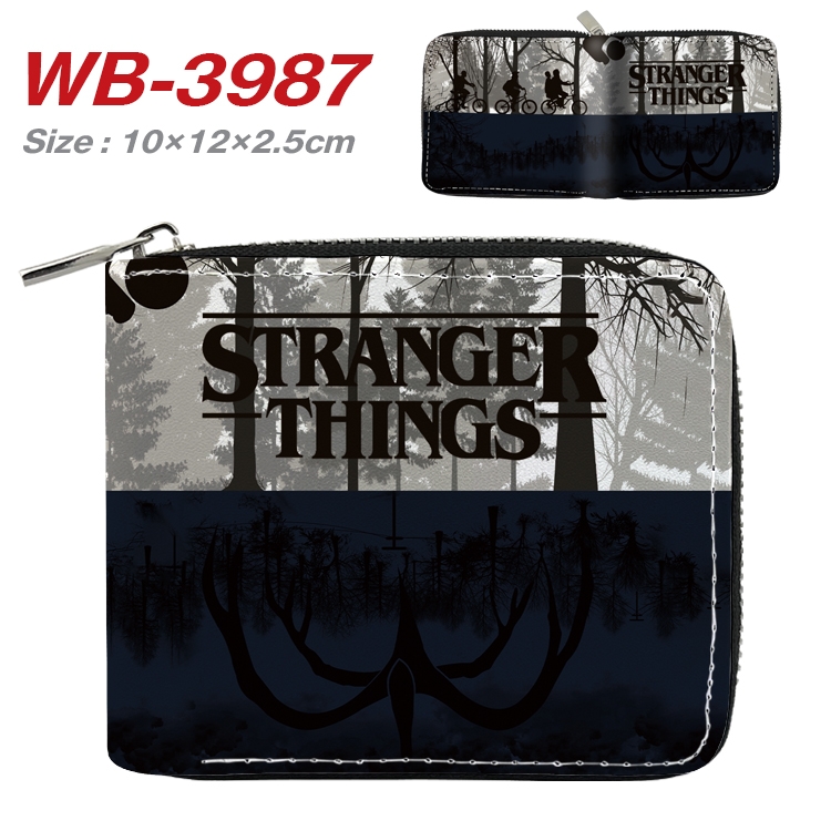 Stranger Things Anime Full Color Short All Inclusive Zipper Wallet 10x12x2.5cm WB-3987A