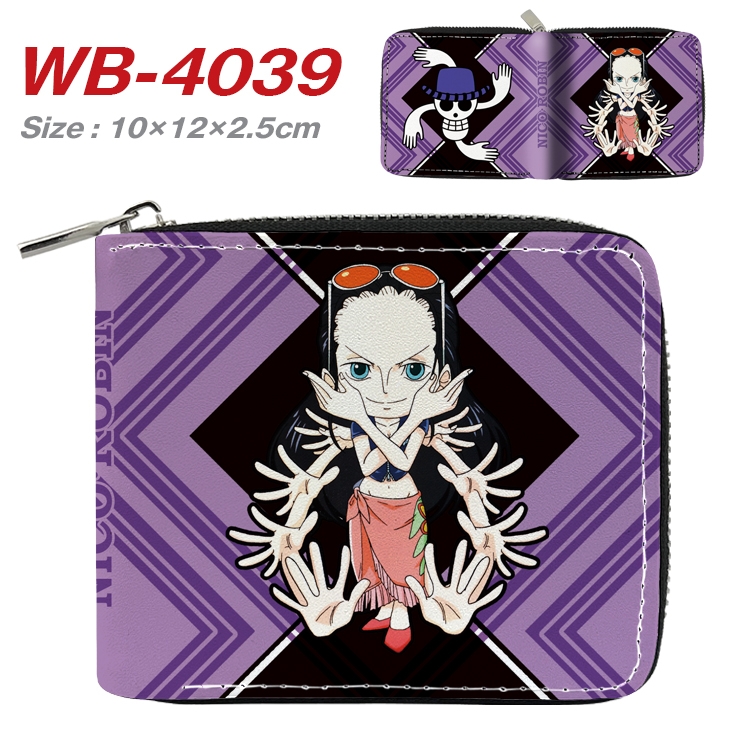 One Piece Anime Full Color Short All Inclusive Zipper Wallet 10x12x2.5cm  WB-4039A