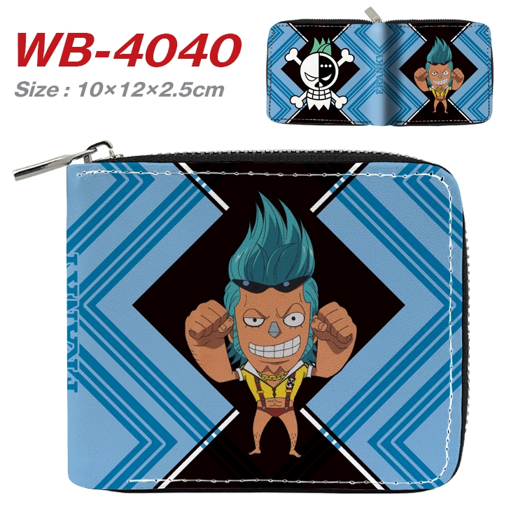 One Piece Anime Full Color Short All Inclusive Zipper Wallet 10x12x2.5cm WB-4040A