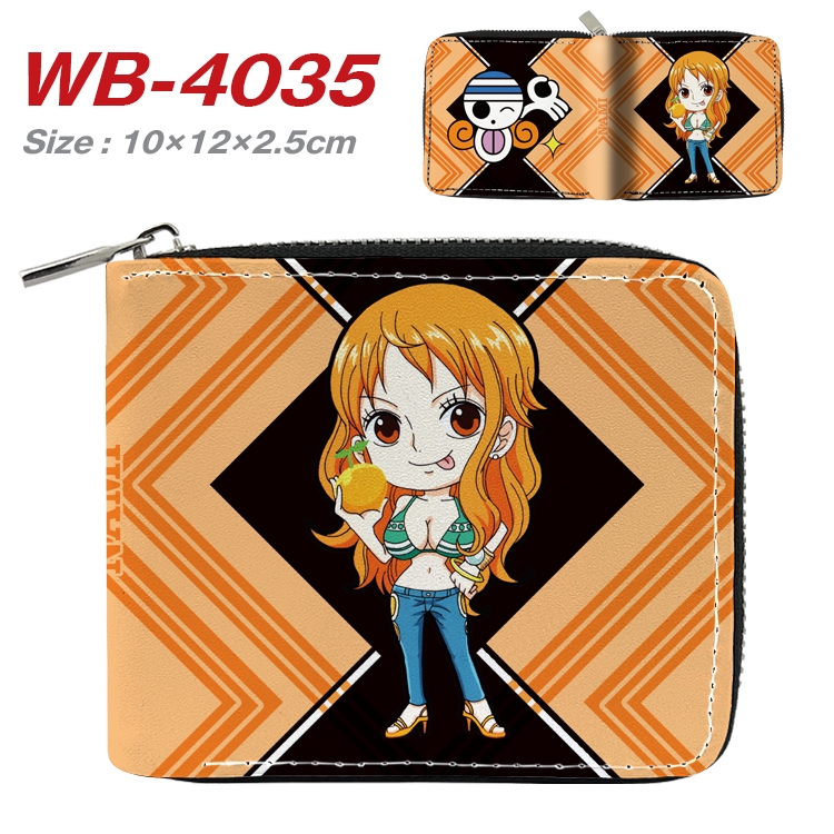 One Piece Anime Full Color Short All Inclusive Zipper Wallet 10x12x2.5cm  WB-4035A