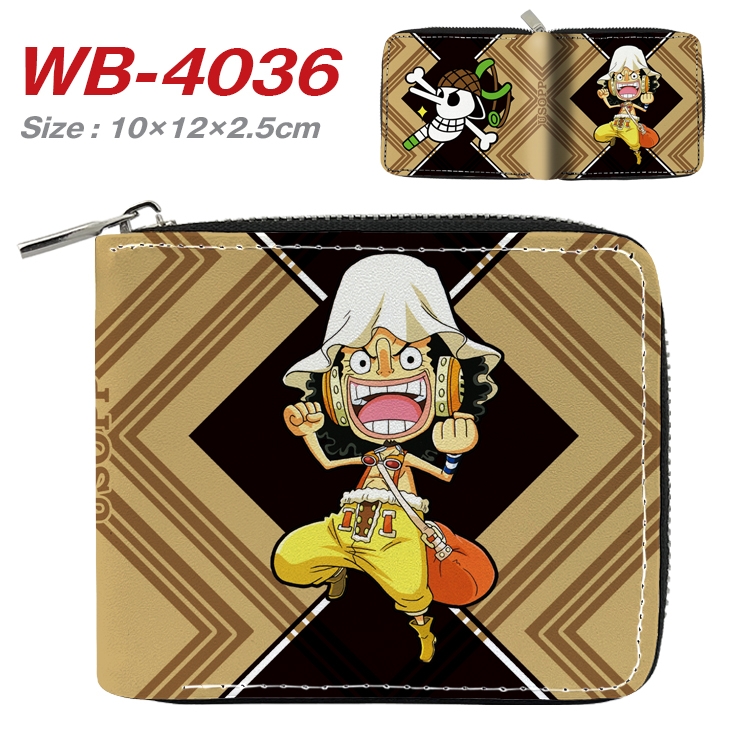 One Piece Anime Full Color Short All Inclusive Zipper Wallet 10x12x2.5cm WB-4036A