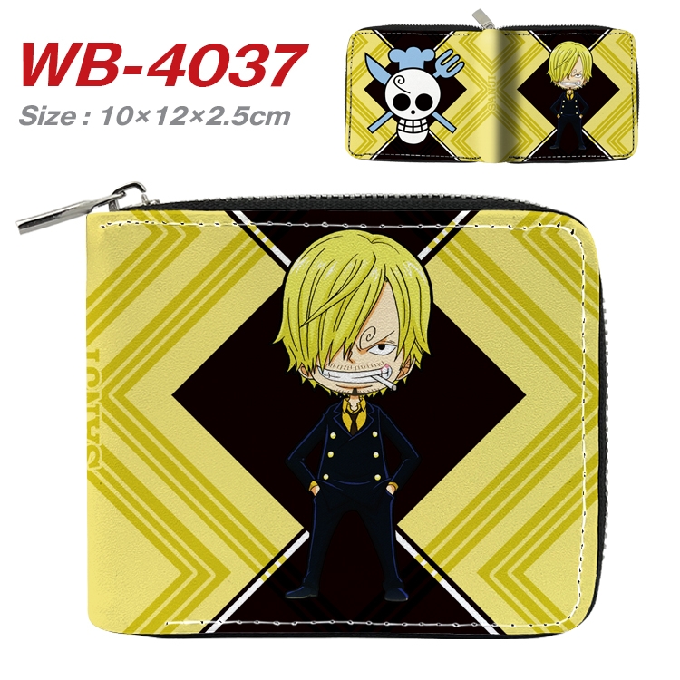 One Piece Anime Full Color Short All Inclusive Zipper Wallet 10x12x2.5cm  WB-4037A