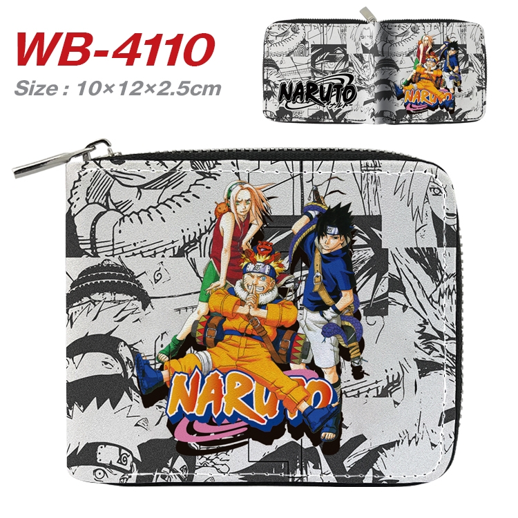 Naruto Anime Full Color Short All Inclusive Zipper Wallet 10x12x2.5cm WB-4110A