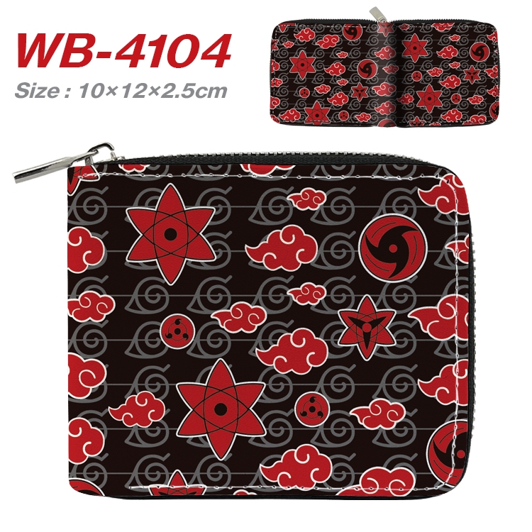 Naruto Anime Full Color Short All Inclusive Zipper Wallet 10x12x2.5cm  WB-4104A