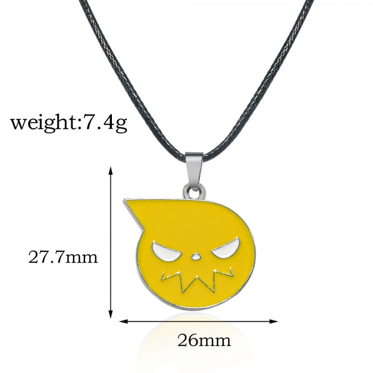 Soul Eater Anime Cartoon Metal Pendant Leather Rope Necklace price for 5 pcs OPP packaging N00923