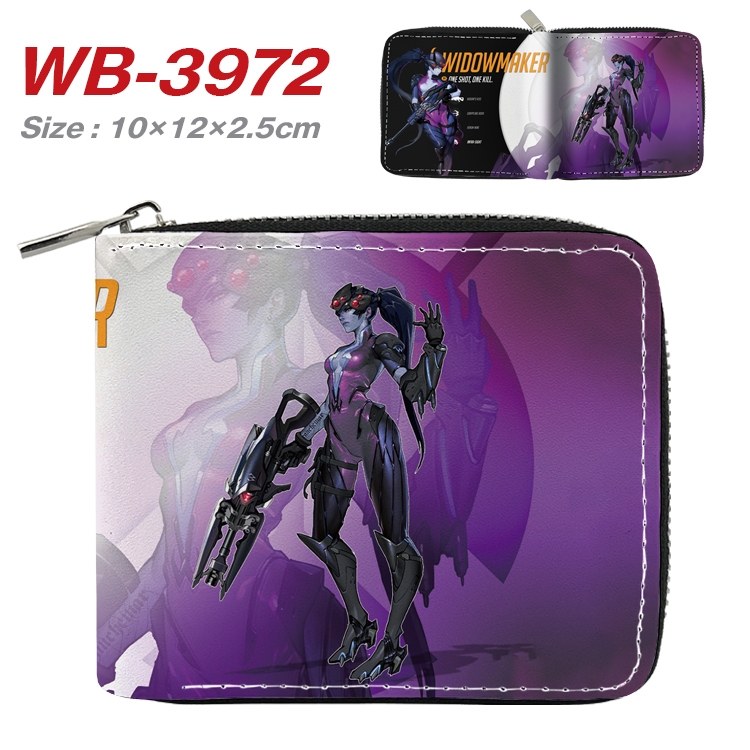 Overwatch Anime Full Color Short All Inclusive Zipper Wallet 10x12x2.5cm WB-3972A