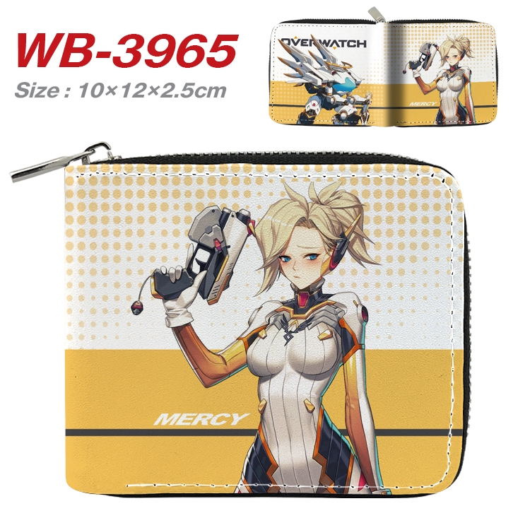 Overwatch Anime Full Color Short All Inclusive Zipper Wallet 10x12x2.5cm WB-3965A