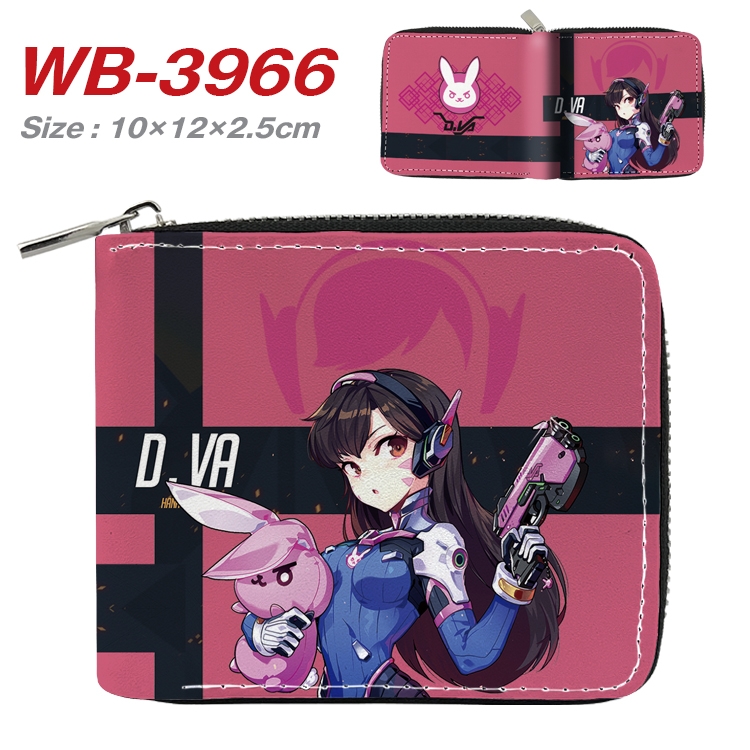 Overwatch Anime Full Color Short All Inclusive Zipper Wallet 10x12x2.5cm WB-3966A