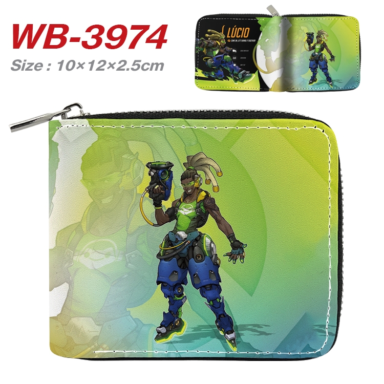 Overwatch Anime Full Color Short All Inclusive Zipper Wallet 10x12x2.5cm  WB-3974A