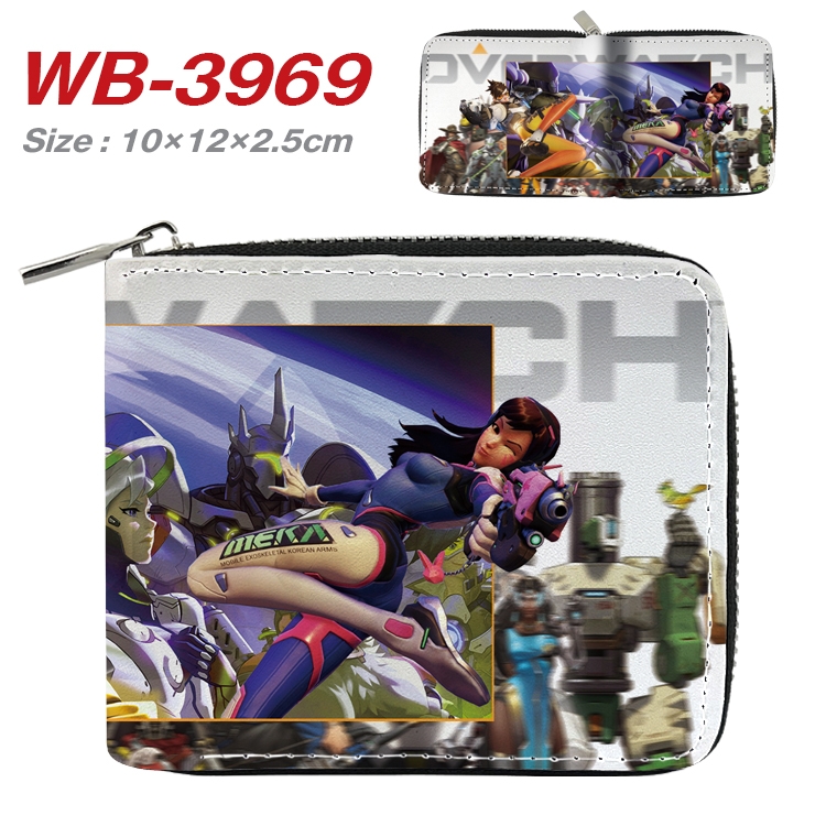Overwatch Anime Full Color Short All Inclusive Zipper Wallet 10x12x2.5cm WB-3969A