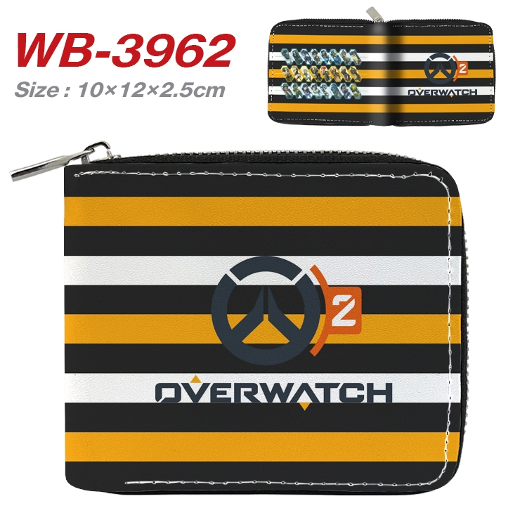 Overwatch Anime Full Color Short All Inclusive Zipper Wallet 10x12x2.5cm WB-3962A
