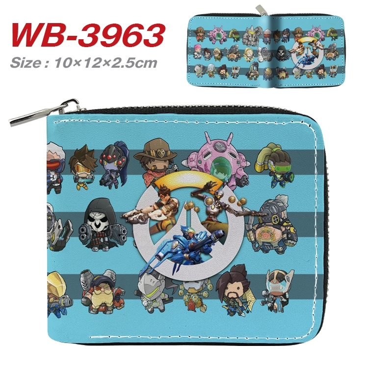 Overwatch Anime Full Color Short All Inclusive Zipper Wallet 10x12x2.5cm WB-3963A