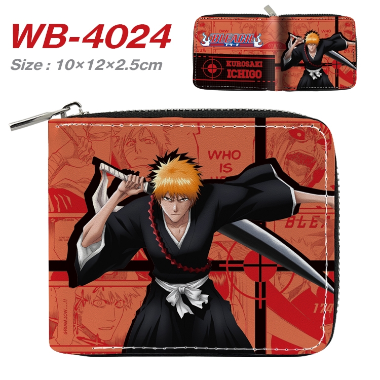 Bleach Anime Full Color Short All Inclusive Zipper Wallet 10x12x2.5cm WB-4024A