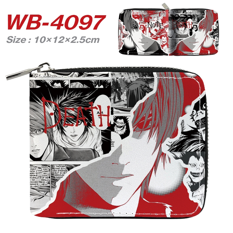 Death note Anime Full Color Short All Inclusive Zipper Wallet 10x12x2.5cm WB-4097A