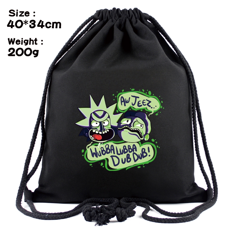 Rick and Morty Anime Coloring Book Drawstring Backpack 40X34cm 200g