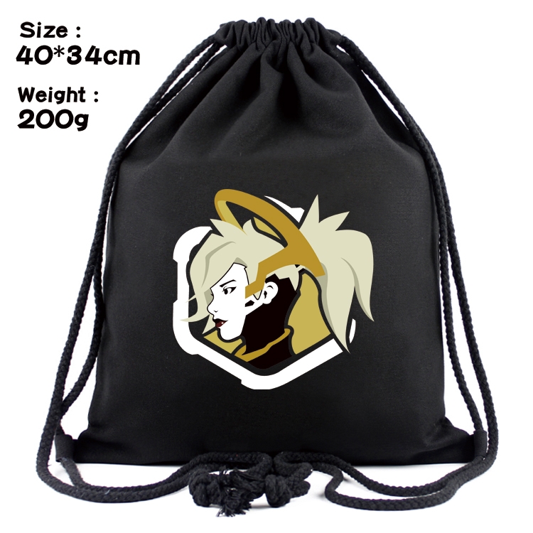 Overwatch Anime Coloring Book Drawstring Backpack 40X34cm 200g