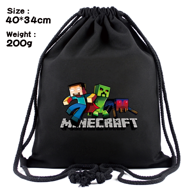 Minecraft Anime Coloring Book Drawstring Backpack 40X34cm 200g