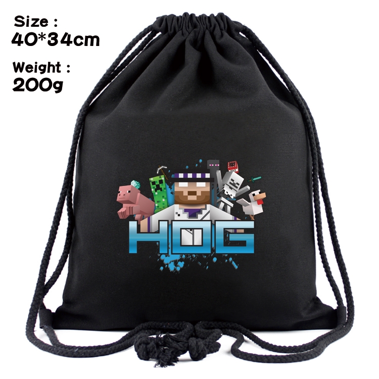 Minecraft Anime Coloring Book Drawstring Backpack 40X34cm 200g