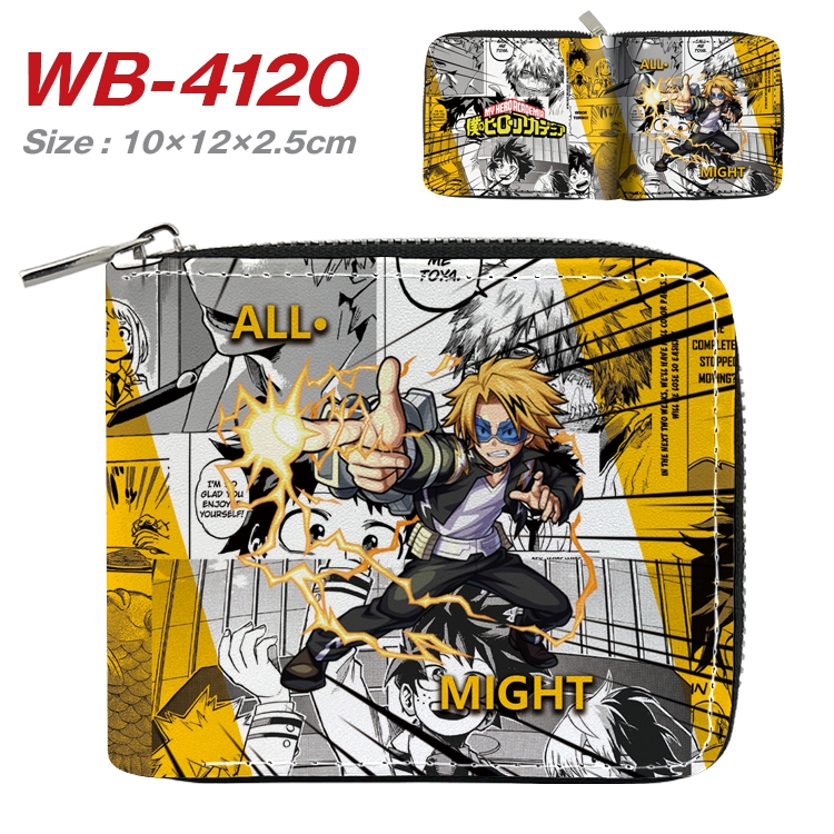 My Hero Academia  Anime Full Color Short All Inclusive Zipper Wallet 10x12x2.5cm WB-4120A