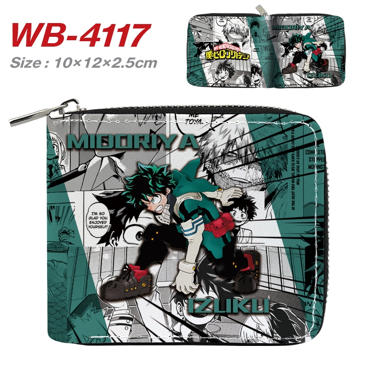 My Hero Academia  Anime Full Color Short All Inclusive Zipper Wallet 10x12x2.5cm WB-4117A