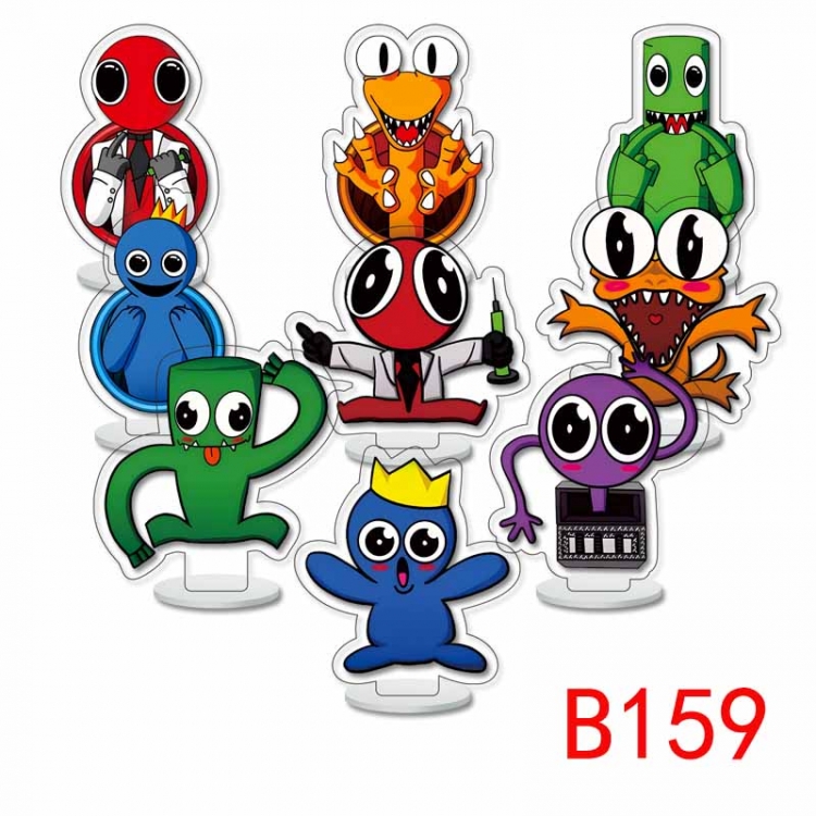 Rainbow friends Anime transparent acrylic Standing Plates Keychain 6cm a set of 9 B159