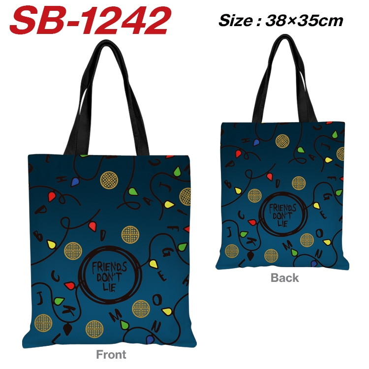 Stranger Things Anime Canvas Handheld Shoulder Bag Handbag Shopping Bag 38X35CM SB-1242
