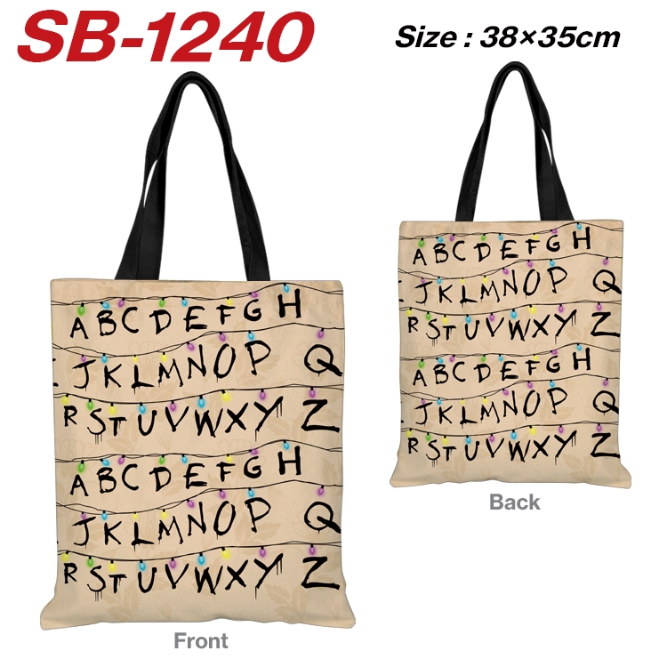 Stranger Things Anime Canvas Handheld Shoulder Bag Handbag Shopping Bag 38X35CM  SB-1240