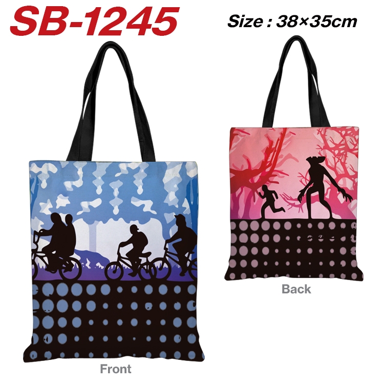 Stranger Things Anime Canvas Handheld Shoulder Bag Handbag Shopping Bag 38X35CM  SB-1245