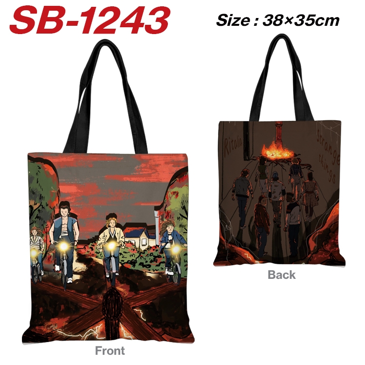Stranger Things Anime Canvas Handheld Shoulder Bag Handbag Shopping Bag 38X35CM SB-1243