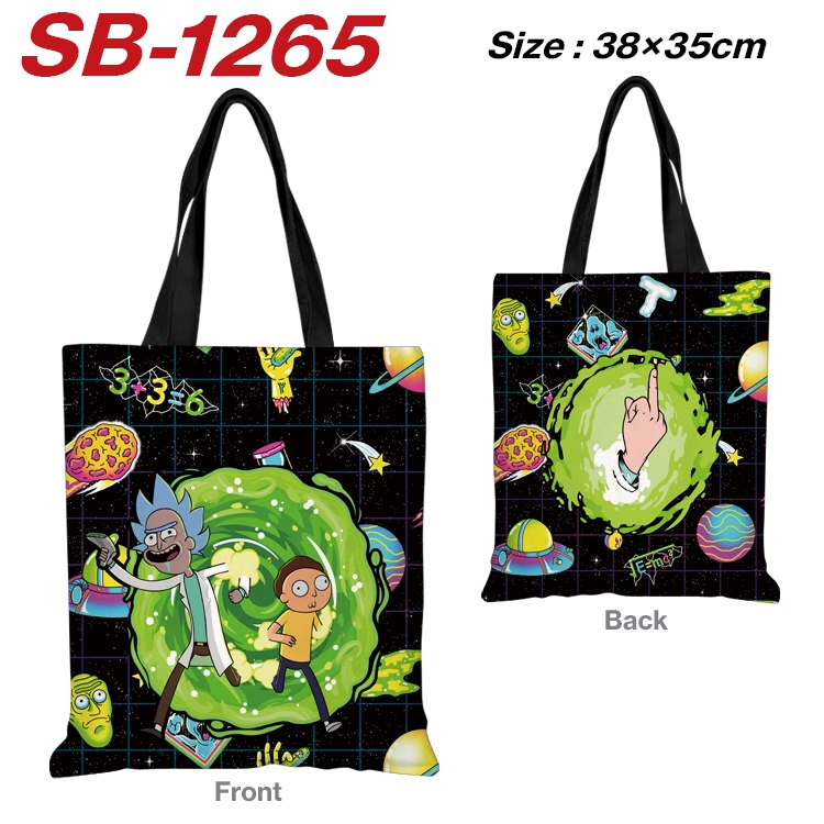 Rick and Morty Anime Canvas Handheld Shoulder Bag Handbag Shopping Bag 38X35CM  SB-1265