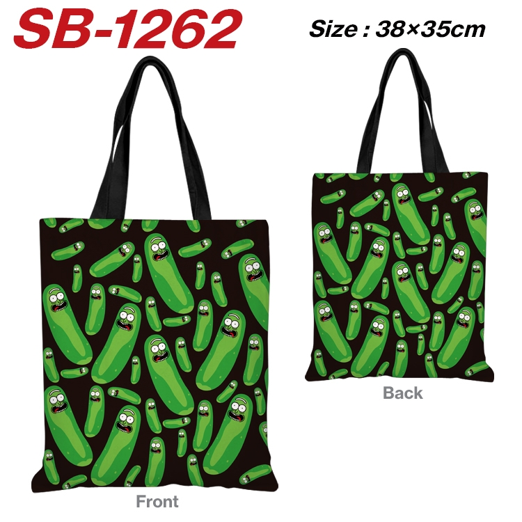 Rick and Morty Anime Canvas Handheld Shoulder Bag Handbag Shopping Bag 38X35CM SB-1262