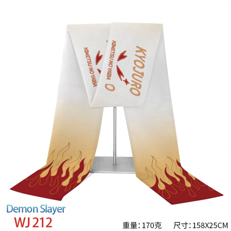 Demon Slayer Kimets Anime full-color flannelette scarf 158x25cm WJ-212-2